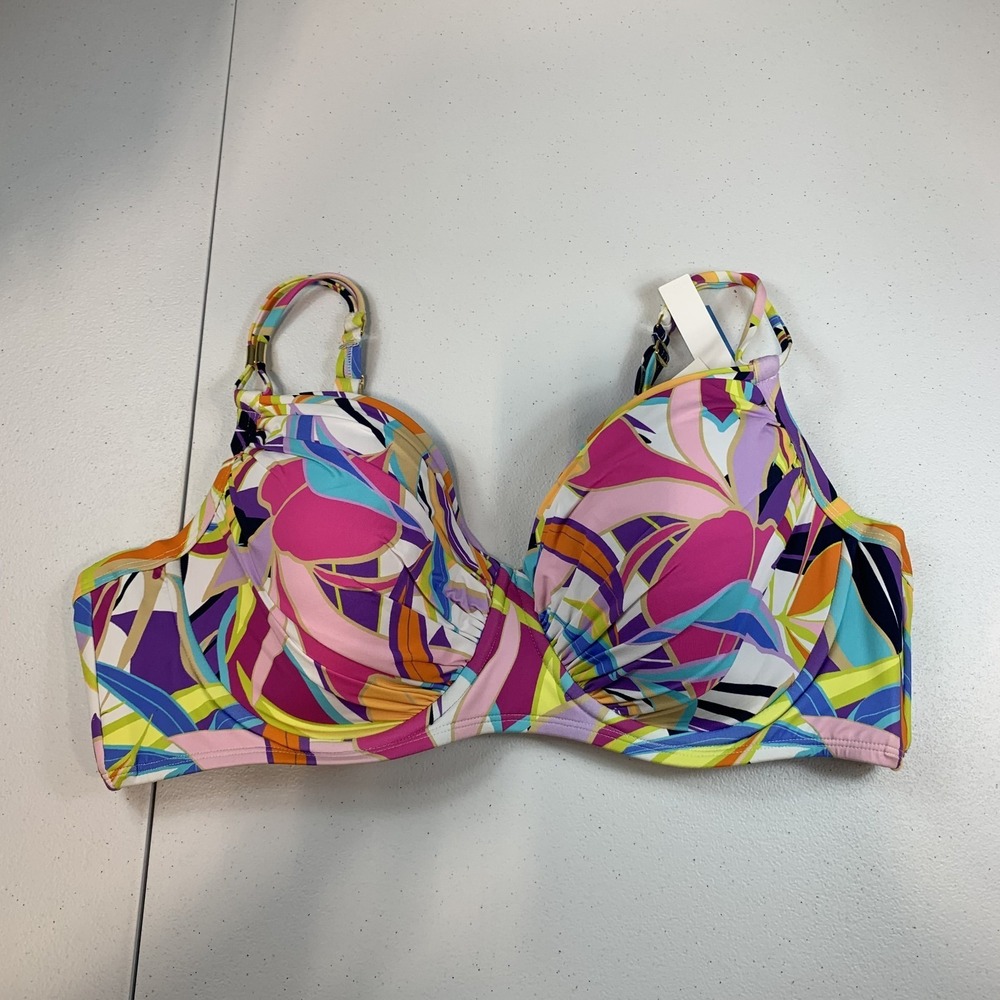 Bleu Rod Beattie Women's Swim Bikini Top 40D LIving Color Tropical Underwire